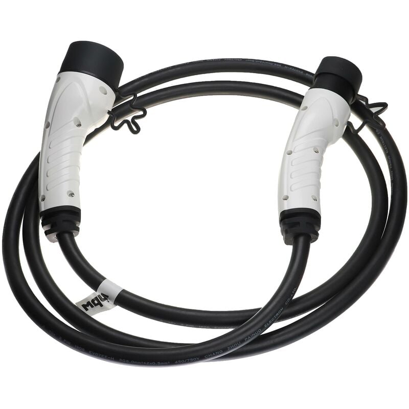 Vhbw - Câble de recharge type 2 vers type 2 compatible avec Hyundai Tucson phev voiture électrique - 1 phase, 32 a, 7 kW, 3 m