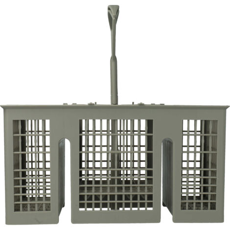 vhbw Cesta de cubiertos compatible con Siemens SF53200/05, SF34561/08, SF34561/16, SF35260DK/05 lavavajillas - con mango, 6 compartimentos