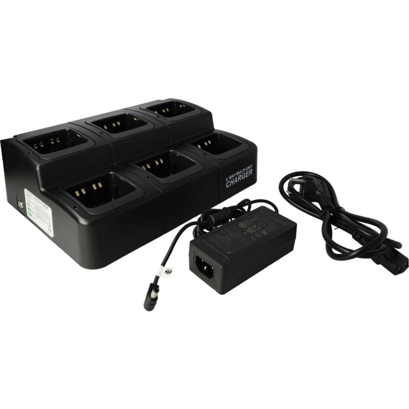 Vhbw - Chargeur 6 compartiments compatible avec Motorola HT1000, MT2100, HT2000 batteries de radio - Socle + Prise, 7,4 v