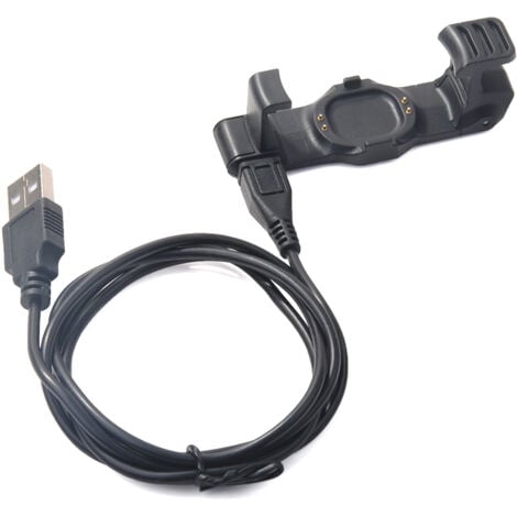 vhbw Station de charge USB compatible avec Garmin Tactix 7, 353867 montre  connectée - Chargeur support avec câble, 100 cm noir
