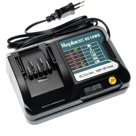 vhbw Chargeur compatible avec Makita DA332DZ, DA333, DA333D, DA333DWAE, DA333DZ, DF031, DF031D, DF031DSAE, DF031DSAJ batteries Li-ion d'outils