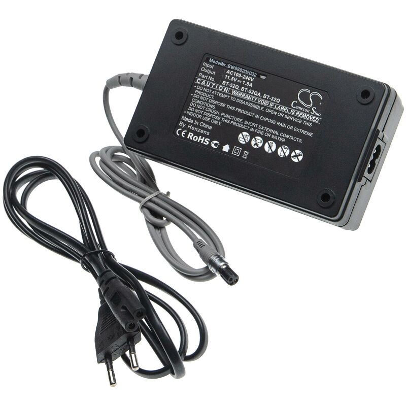 vhbw Chargeur compatible Topcon GPT3000W, GPT3100W, GPT3200, GRS-245NW, GTS-100N, GTS-102N appareil de mesure - Noir, plastique