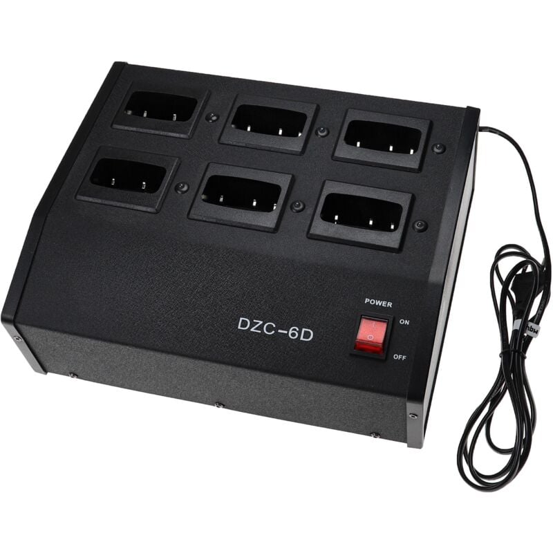 Vhbw - Chargeur 6 compartiments compatible avec Kenwood TH-22AT, TH-208, TH308, TH22AT, TH208, TH-22E batteries de radio - Socle, 15 v, 7 a