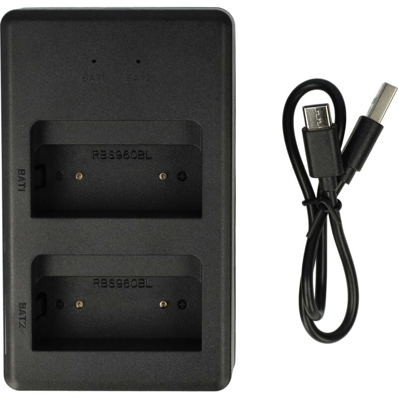 Vhbw - Chargeur double compatible avec Scanreco 960, 16131, 790, 592, 590 batteries de radio - Socle + usb-c, 7,2 v, 0,6 a