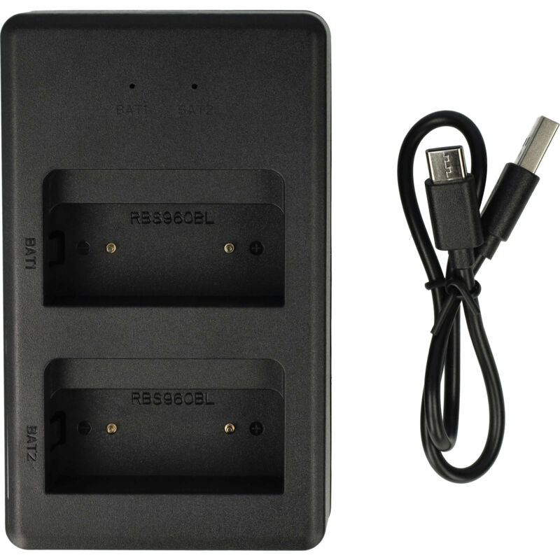 Vhbw - Chargeur double compatible avec Scanreco EA2512, BS590, Cifa, EEA2512 batteries de radio - Socle + usb-c, 7,2 v, 0,6 a