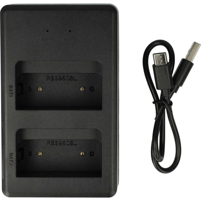 vhbw Chargeur double compatible avec Scanreco Mini, Maxi, Marrel 500, HMF batteries de radio - Socle + USB-C, 7,2 V, 0,6 A