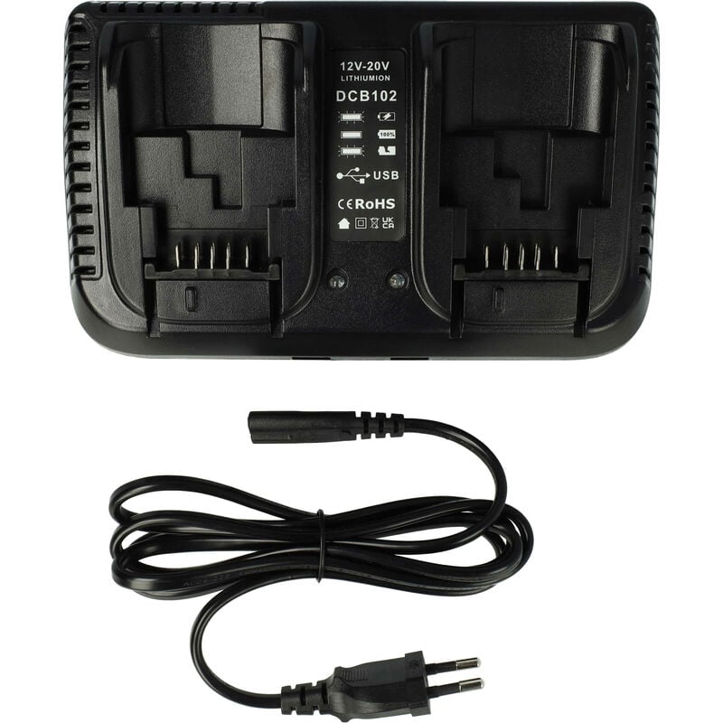 Chargeur double compatible avec Dewalt DWST1-75659-QW, DCT419, xr Li-Ion 18V batteries Li-ion d'outils - Vhbw