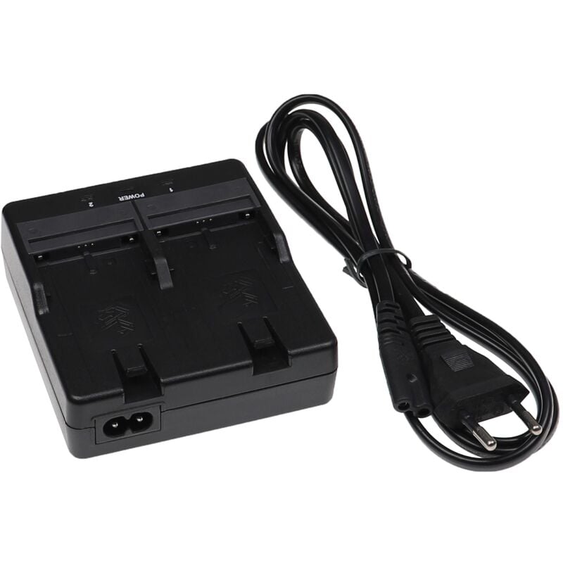 Vhbw - Chargeur double compatible avec Sokkia BDC46B, BDC-46B, BDC-46C, BDC58, BDC-58, BDC70 appareil de mesure / batterie - Noir, plastique