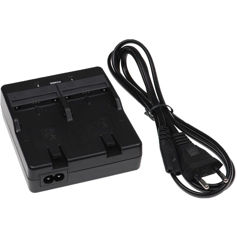 Chargeur double compatible avec Sokkia fx Total Stations, GIR1600 dgps Receiver appareil de mesure / batterie - Noir, plastique - Vhbw