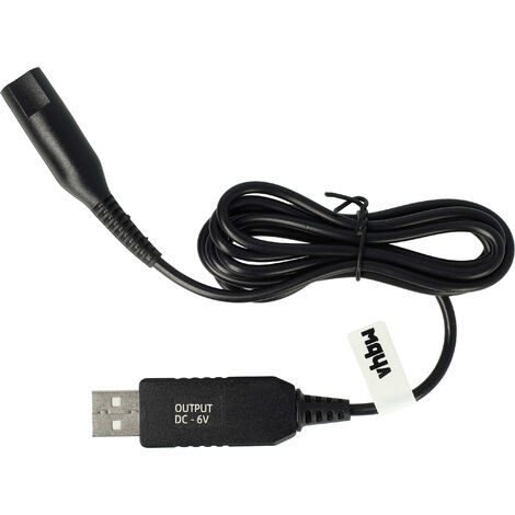vhbw Charging Cable compatible with Braun Multi Grooming Kit MGK 3980 Razor - Power Cable, 120 cm, Black