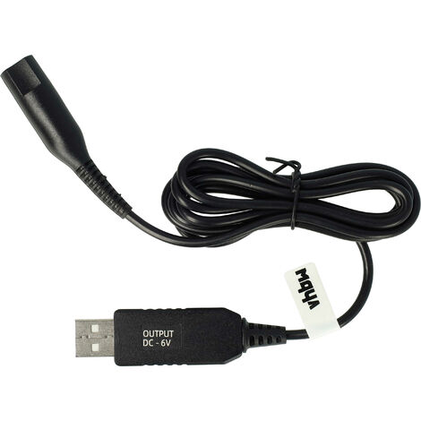 vhbw Charging Cable compatible with Braun Series 5 550s-3, 550s-4, 560s-3, 560s-4, 570cc, 550, 560 Razor - Power Cable, 120 cm, Black