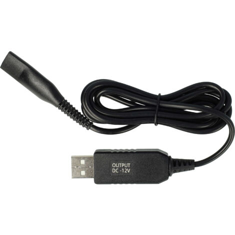 vhbw Charging Cable compatible with Braun Silk Epil 7-751, 7681, 7771, 7781, 7791, 7871, 7881, 7891 Epilator - Power Cable, 120 cm, Black