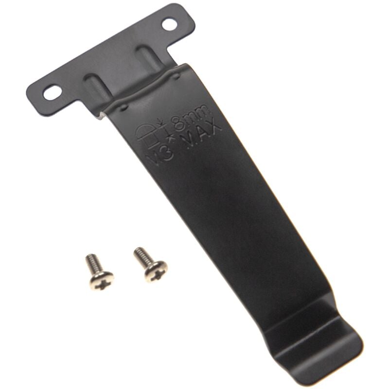 Clip à ceinture compatible avec Kenwood TK-3312E, TK-3317, TK-3317M2, TK-3317M4 appareil radio - métal, noir - Vhbw