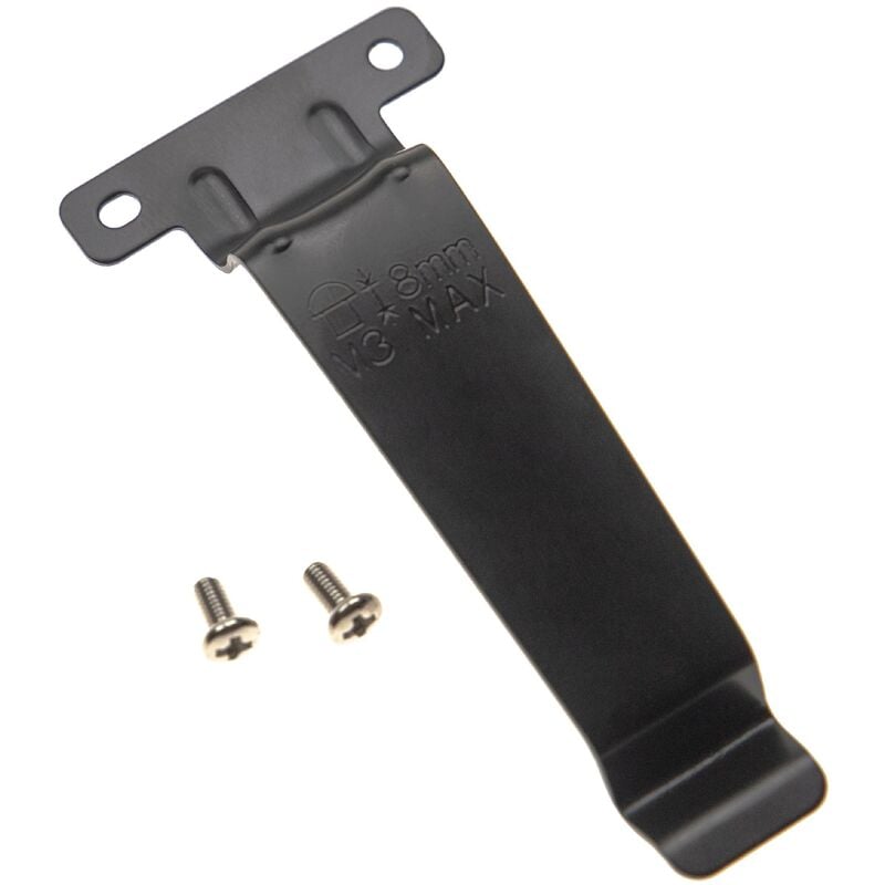 Clip à ceinture compatible avec Kenwood TK-3207, TK-3200LP, TK-3207G, TK3217 appareil radio - métal, noir - Vhbw