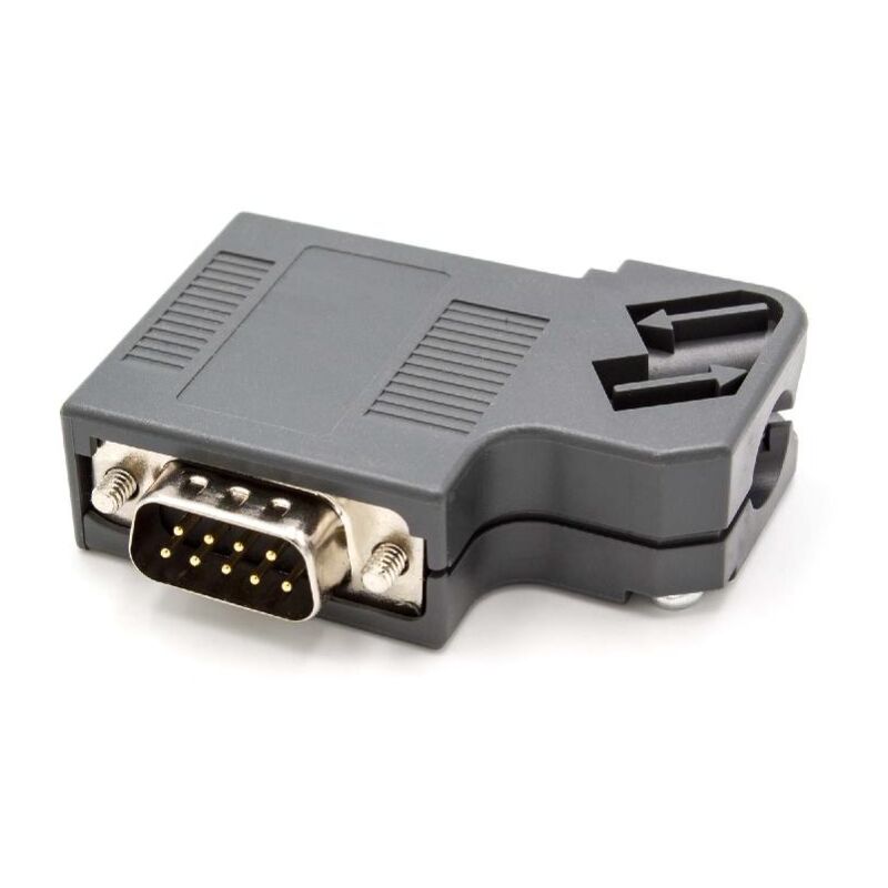 

vhbw Conector Bus reemplaza Siemens 6ES7972-0BA41-0XA0 para sistema de red - Clavija cable Bus con salida oblicua de cable, negro