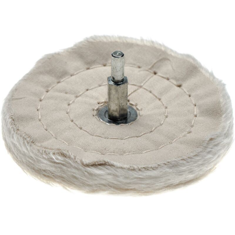 

vhbw Disco con mandril para taladros inalámbricos comunes - almohadillas de repuesto con diámetro de 10,2 cm (4 pulgadas), color crema, algodón
