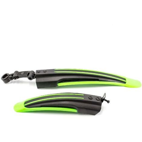 vhbw Ensemble garde-boue de vélo noir / vert pour VTT 24'' et 26'', vélo