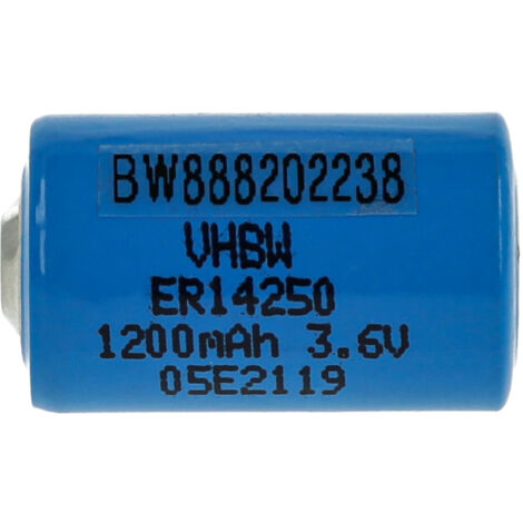vhbw ER14250 Rundzellenbatterie Ersatz für TL-5101, TL-5112, TL5101, TL5112, TL5151 - Spezialbatterie (1200mAh, 3,6V, Li-SOCl2)