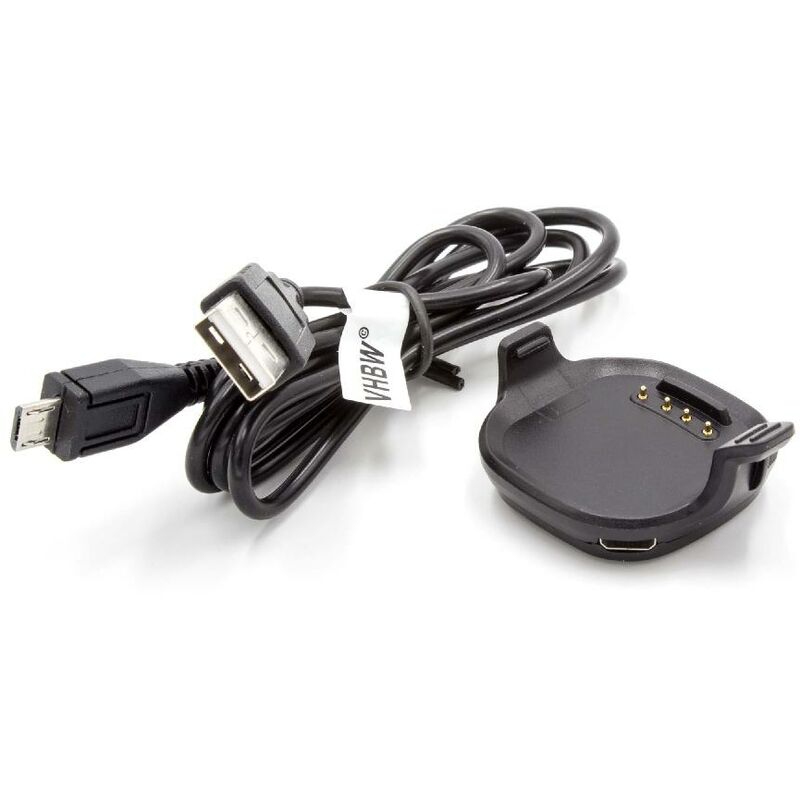 

Estación de carga cargador con cable micro USB para para Garmin Forerunner 15 violeta/blanco ( 4,01 x 5,22 x 1,57 cm ). - Vhbw