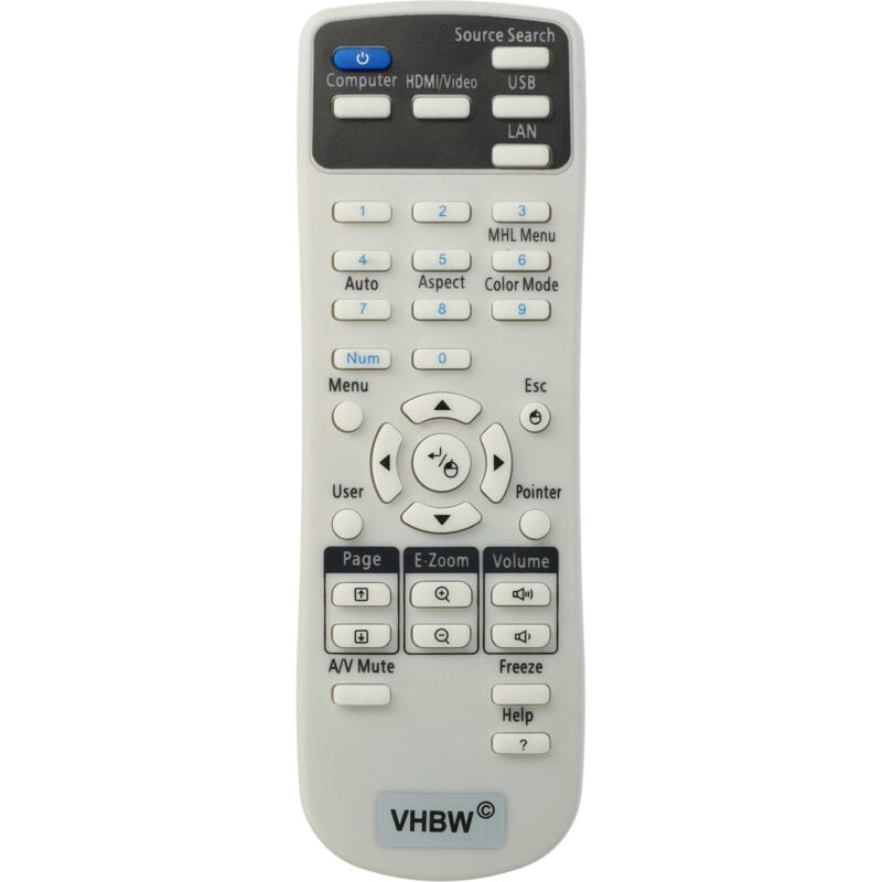 Vhbw - Fernbedienung kompatibel mit Epson EX3240, EX5240, EX5250, EX7240, EX9200, PowerLite 1224 Beamer - Ersatzfernbedienung