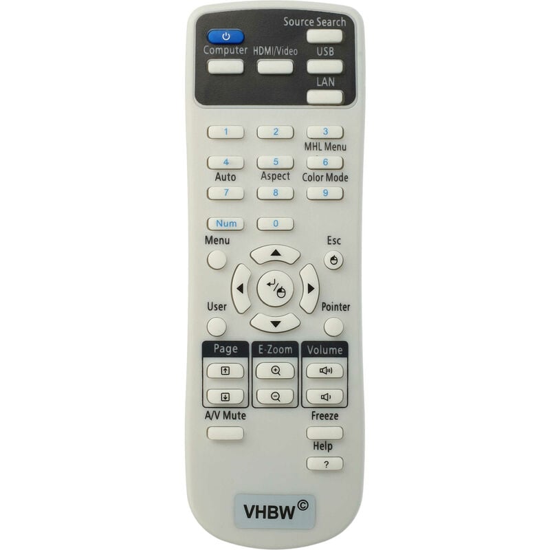 Vhbw - Fernbedienung kompatibel mit Epson VS340, VS345 Beamer - Ersatzfernbedienung