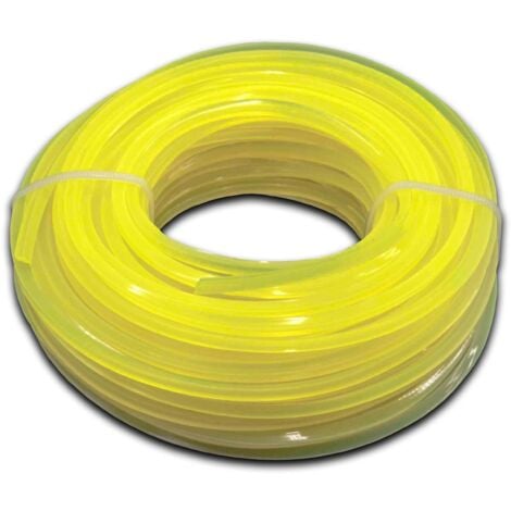 vhbw Fil de coupe universel pour tondeuse, débroussailleuse, coupe-bordure - Fil de rechange, jaune, 2,4 mm x 15 m, carré