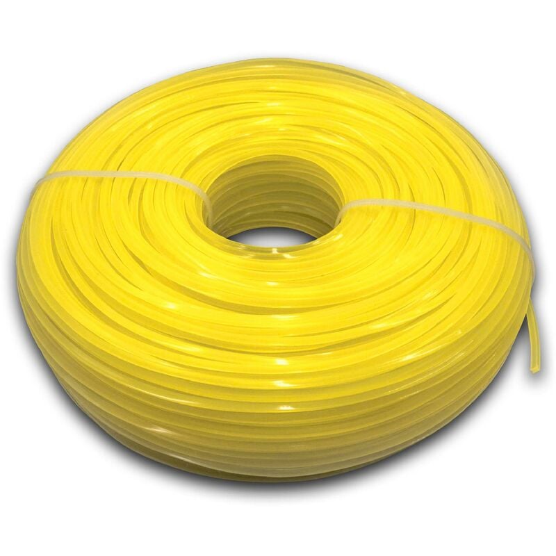 Filo falciante universale compatibile con tagliaerba, decespugliatore - Filo di ricambio, giallo, 2,4 mm x 88 m, quadrato - Vhbw