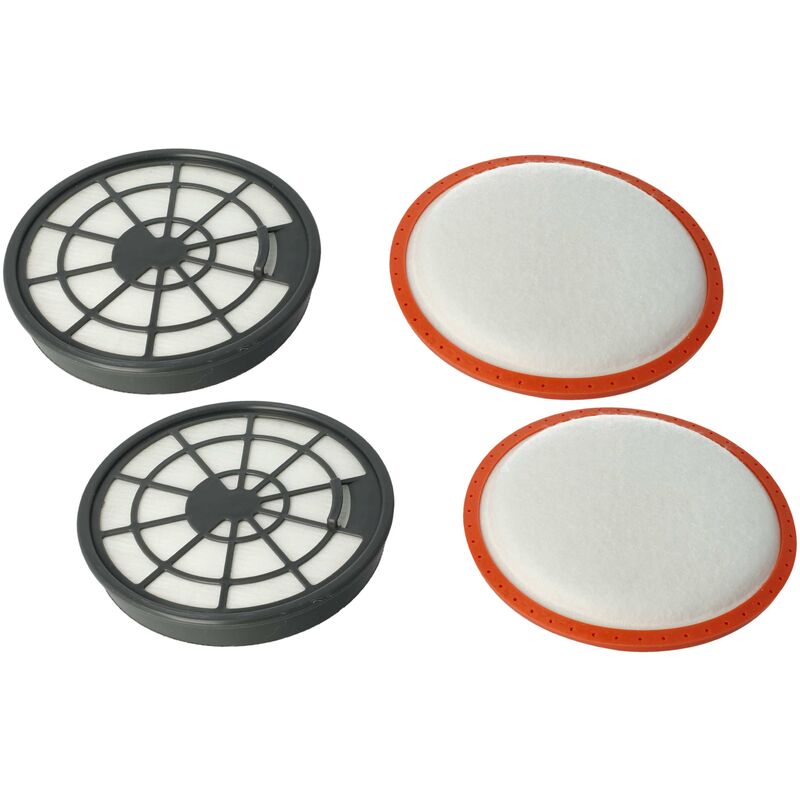vhbw Filter Set compatible with Dirt Devil DD2620-6, DD2620-7, DD2620-4, DD2620-5, DD2620-8 Vacuum Cleaner - 4x Filter