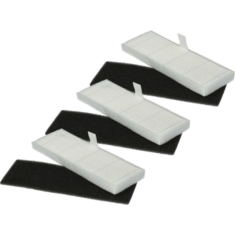 Vhbw - Filter Set compatible with Proscenic M7 Pro Vacuum Cleaner Robot - 6x Spare Filters (fine dust filter, foam filter)