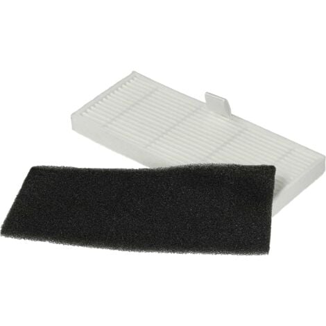 vhbw Filter Set compatible with Proscenic M8 Pro Vacuum Cleaner Robot - 2x Spare Filters (fine dust filter, foam filter)