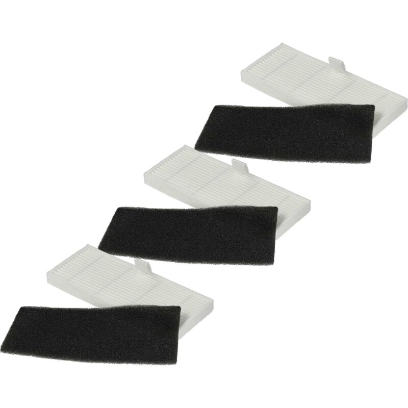 Vhbw - Filter Set compatible with Proscenic M8 Pro Vacuum Cleaner Robot - 6x Spare Filters (fine dust filter, foam filter)