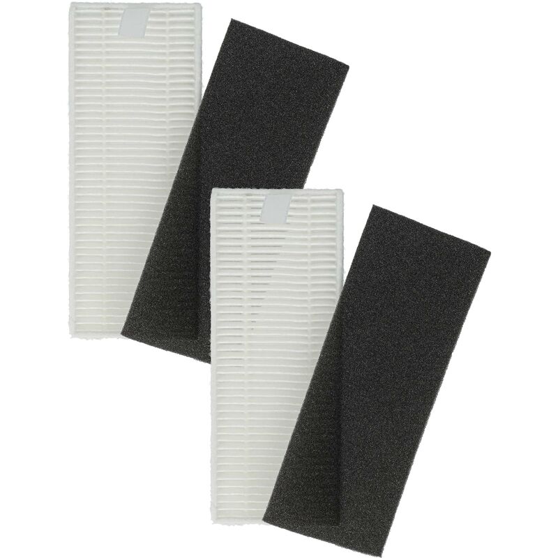 Vhbw - Filter Set compatible with Rowenta Smart Force Essential RR6925WH, RR6927WH Vacuum Cleaner Robot - 4x Spare Filters (filter, foam filter)