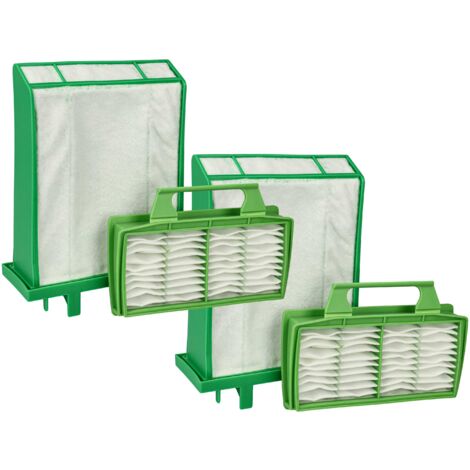 vhbw Filter Set compatible with Sebo Airbelt K3, K1 Vacuum Cleaner - 4x Filter (hygienic protection filter, micro-filter)