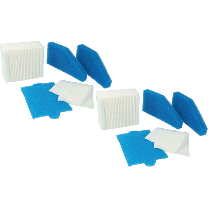 Filter Set compatible with Thomas Aqua+ Multi Clean X8 Parquet, Perfect Air Animal Pure, Aqua+ Pet & Family Vacuum Cleaner - 10x Filter - Vhbw