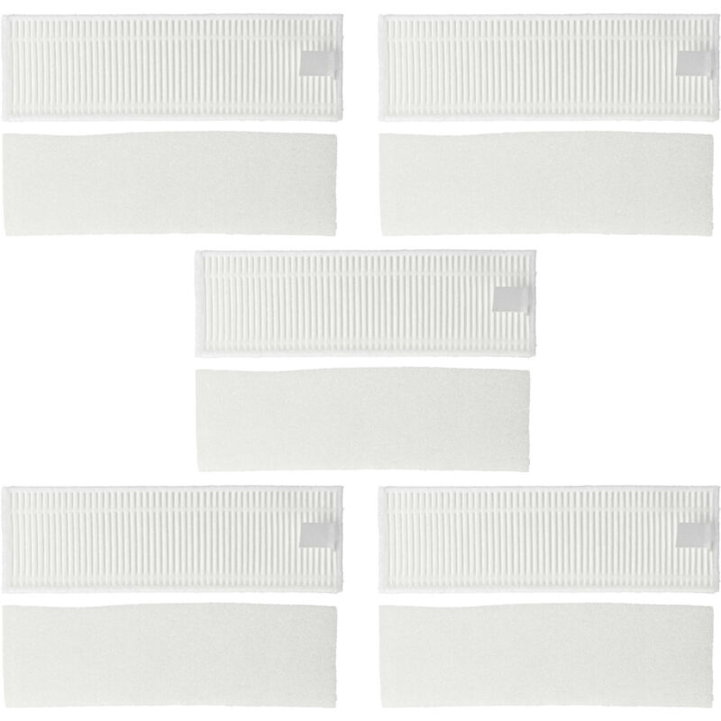 Vhbw - Filter Set compatible with Xiaomi Mijia G1 Vacuum Cleaner Robot - 10x Spare Filters (hepa filter, sponge filter)