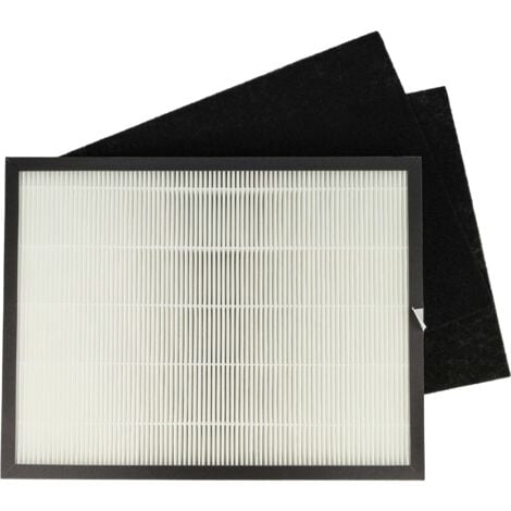 vhbw Filter-Set kompatibel mit Rowenta Intense Pure Air PU2120 - Ersatz für Rowenta XD6040FO, XD6040, H10 (2x Aktivkohlefilter + 1x HEPA-Filter)