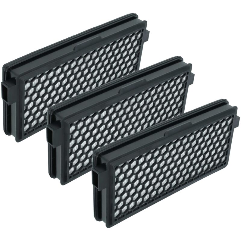3x Staubsaugerfilter kompatibel mit Miele Complete C3 Silence EcoLine Plus Staubsauger - HEPA-Aktivkohlefilter Schwarz Weiß - Vhbw