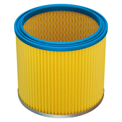 vhbw Filtre plissé compatible avec Parkside PWDA 20 aspirateur à sec ou humide - Filtre à cartouche - jaune