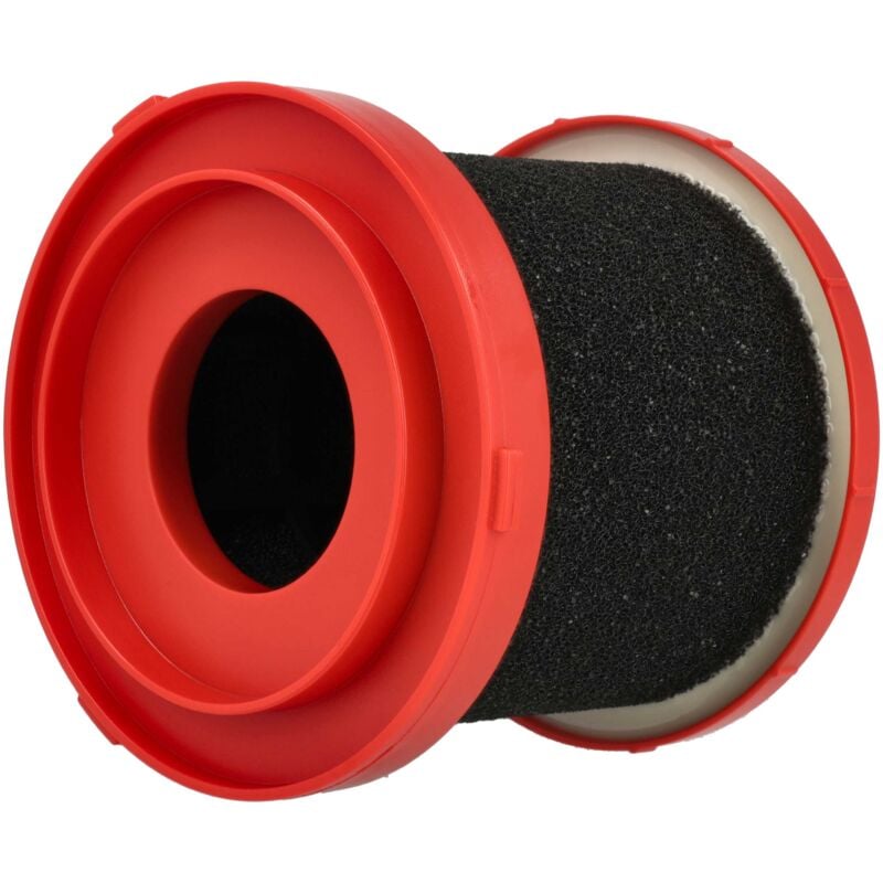 Vhbw - Filtre pour liquides compatible avec Milwaukee M12FVCL, M18FPOVCL, M18VC2, 0970-20 - M18 aspirateur - plastique / mousse rouge / noir