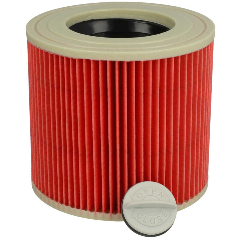 Image of Filtro a pieghe piatte compatibile con Kärcher a 2014 CarVac, a 2000, a 2003, a 2004, a 1001 aspiratore umido/secco - Cartuccia filtrante, rosso
