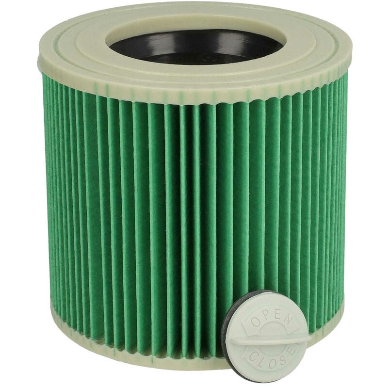 Image of Filtro a pieghe piatte compatibile con Kärcher POWX321 aspirapolvere secco/umido, se 4001 aspiratore umido/secco - Cartuccia filtrante, verde - Vhbw