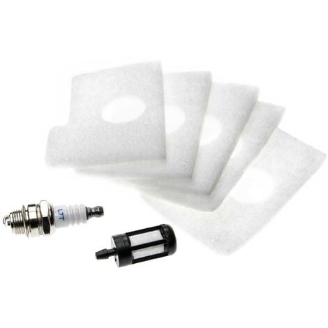 vhbw Filtro de aire, filtro de combustible, bujía compatible con Stihl MS 170, MS 180, 017, 018, MS 180 C motosierra - Set de mantenimiento