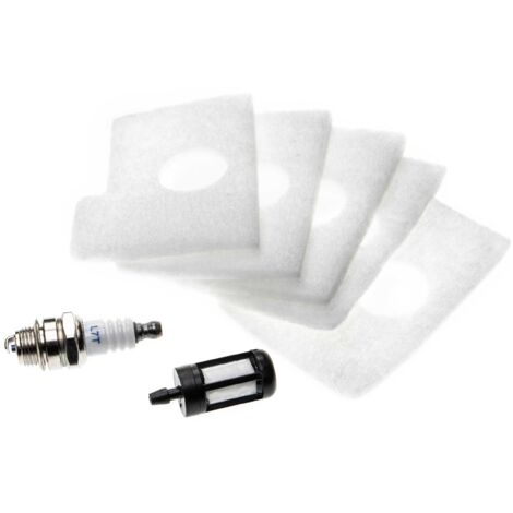 vhbw filtro dell'aria, filtro carburante, candela compatibile con Stihl MS 170, MS 180, 017, 018, MS 180 C motosega - Set di manutenzione