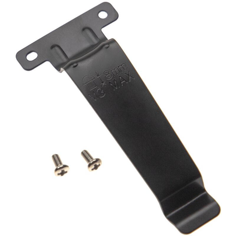 vhbw Clip à ceinture compatible avec Kenwood TK-2207, TK-2302E, TK-3207, TK-2307 appareil radio - plastique, noir