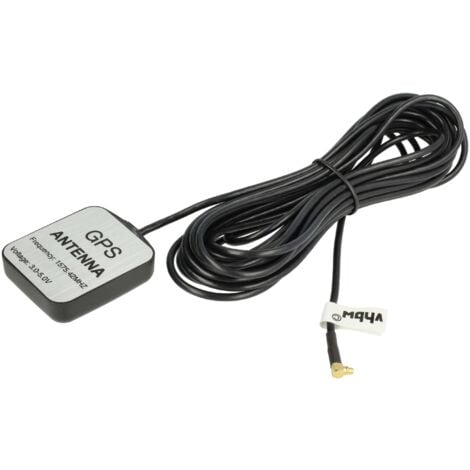 vhbw GPS Antenna for Car Sat Nav with MMCX Connector - Magnetic Base, 5 m Black