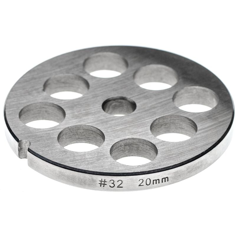 Grille taille 32 pour hachoir à viande - Diamètre des trous 20mm, trou central 13,4mm, acier inoxydable - Vhbw