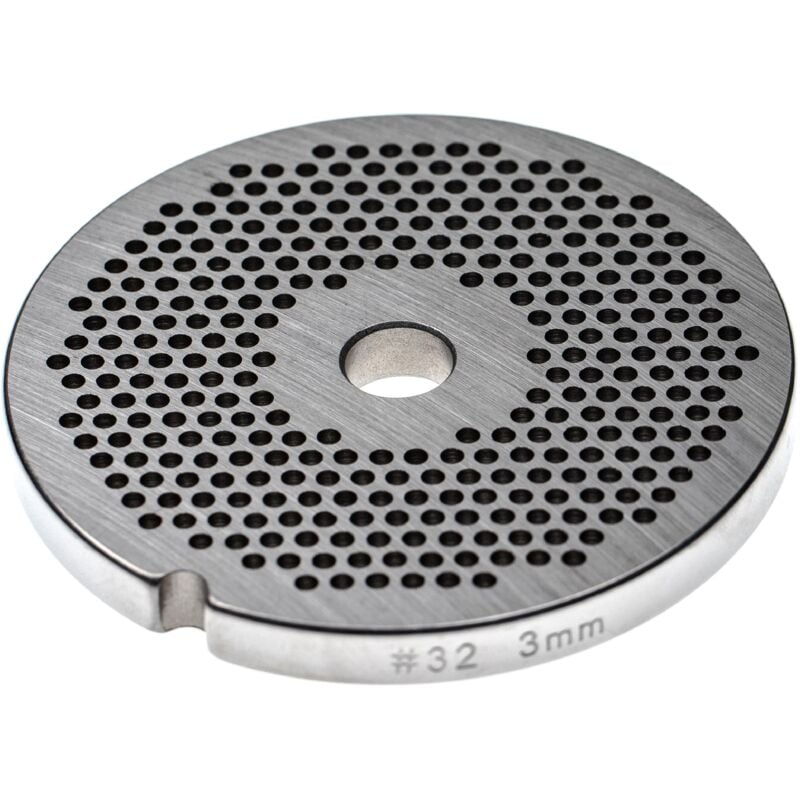 Grille taille 32 compatible avec Fama hachoir à viande - Diamètre des trous 3mm, trou central 13,4mm, acier inoxydable - Vhbw