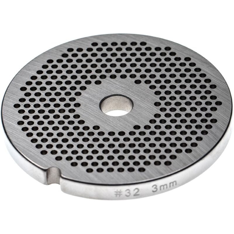 Vhbw - Grille taille 32 compatible avec Porkert hachoir à viande - Diamètre des trous 3mm, trou central 13,4mm, acier inoxydable