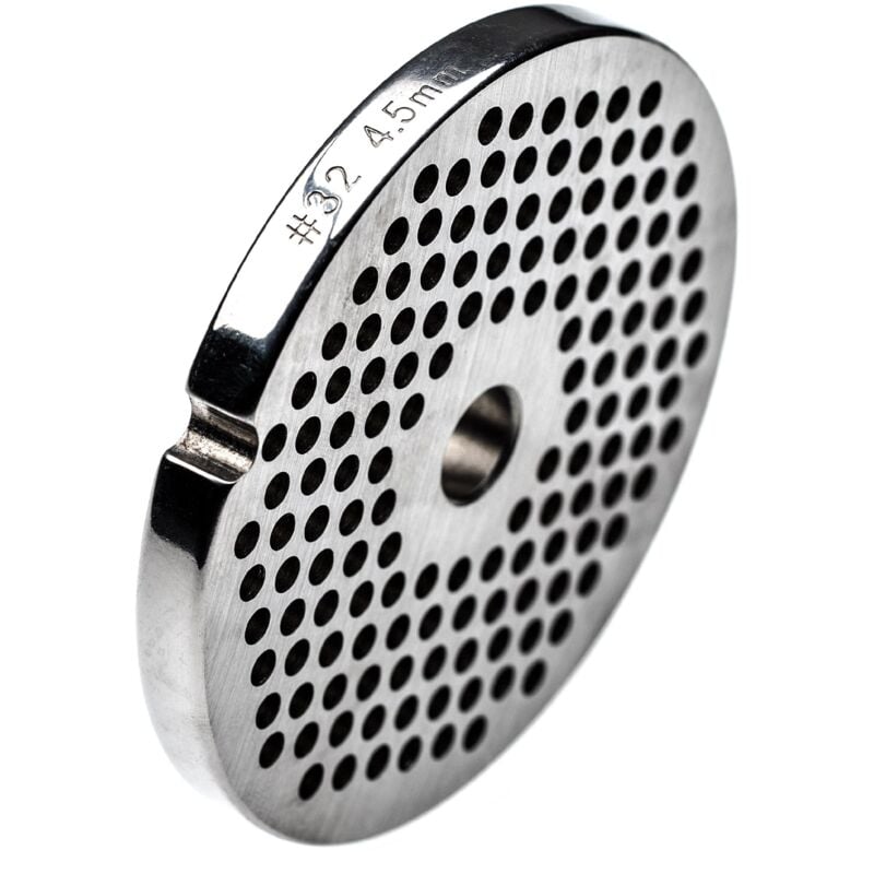 Grille taille 32 compatible avec Porkert hachoir à viande - Diamètre des trous 4,5mm, trou central 13,4mm, acier inoxydable - Vhbw