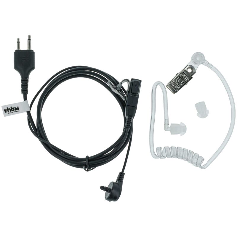 vhbw Headset earpiece compatible with Icom IC-T21E, IC-T21A, IC-T21CP, IC-T22, IC-T2 Radio Walkie Talkie + PTT Microphone, acoustic tube